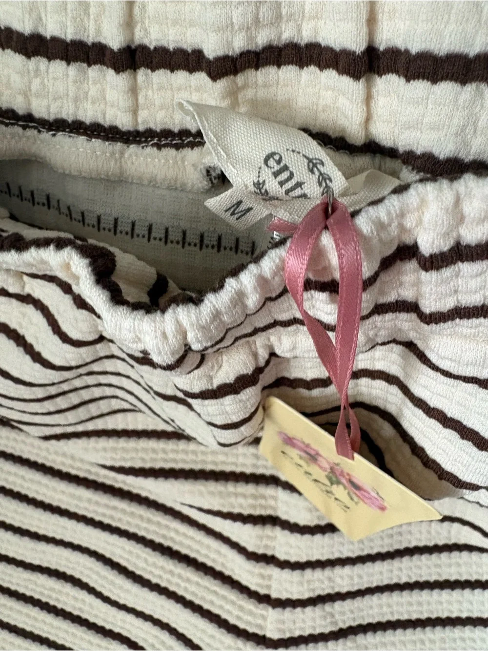 ❤️ NEW Striped Knit Lounge Shorts in Cream & Brown